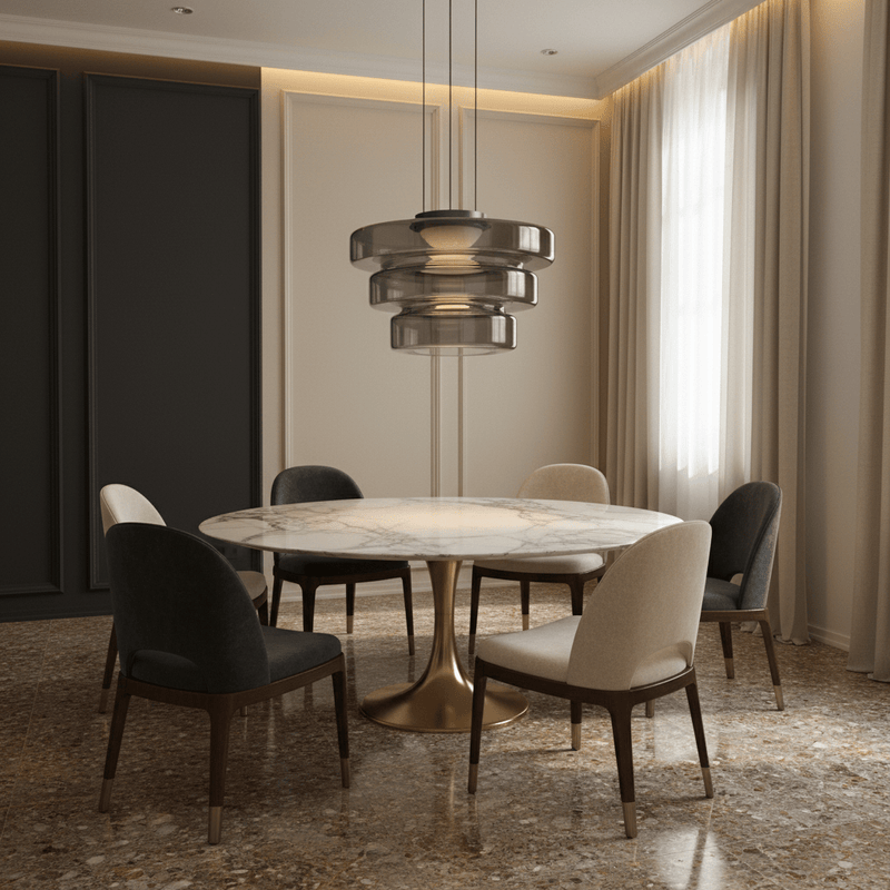 Zaevia Halo: Tiered Glass Chandelier - chandelier | Zaevia