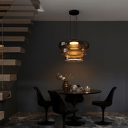 Zaevia Halo: Tiered Glass Chandelier - chandelier | Zaevia