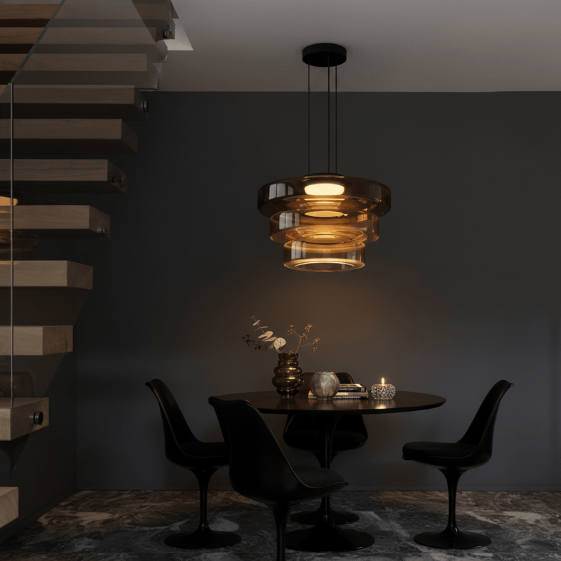 Zaevia Halo: Tiered Glass Chandelier - chandelier | Zaevia