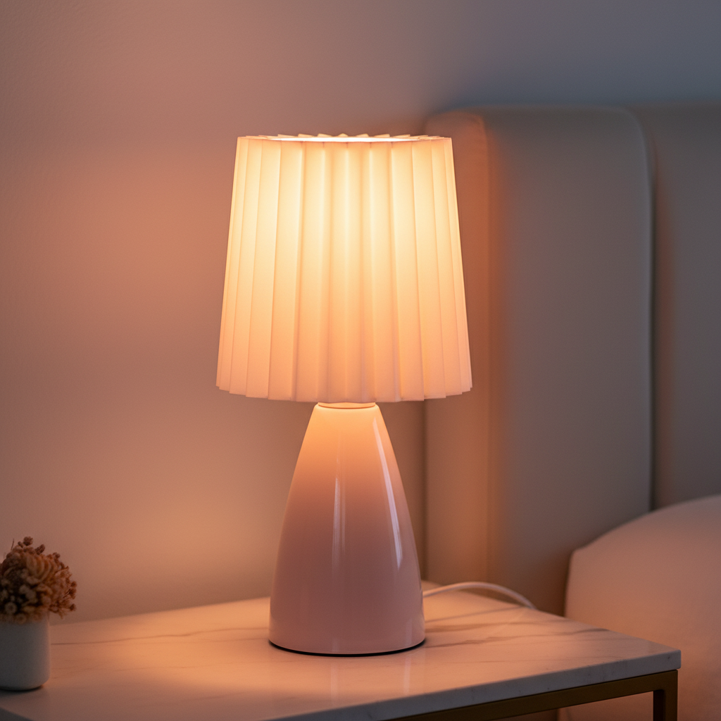 Hana Pleated Dimmable Glass Table Lamp