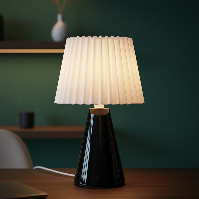 Hana Pleated Dimmable Glass Table Lamp