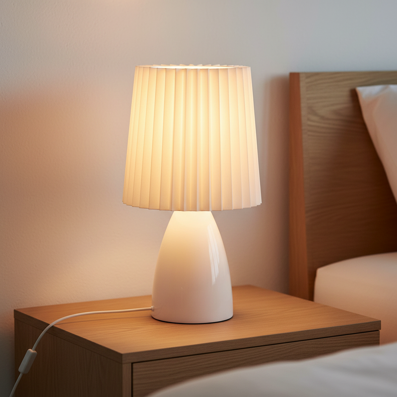 Hana Pleated Dimmable Glass Table Lamp