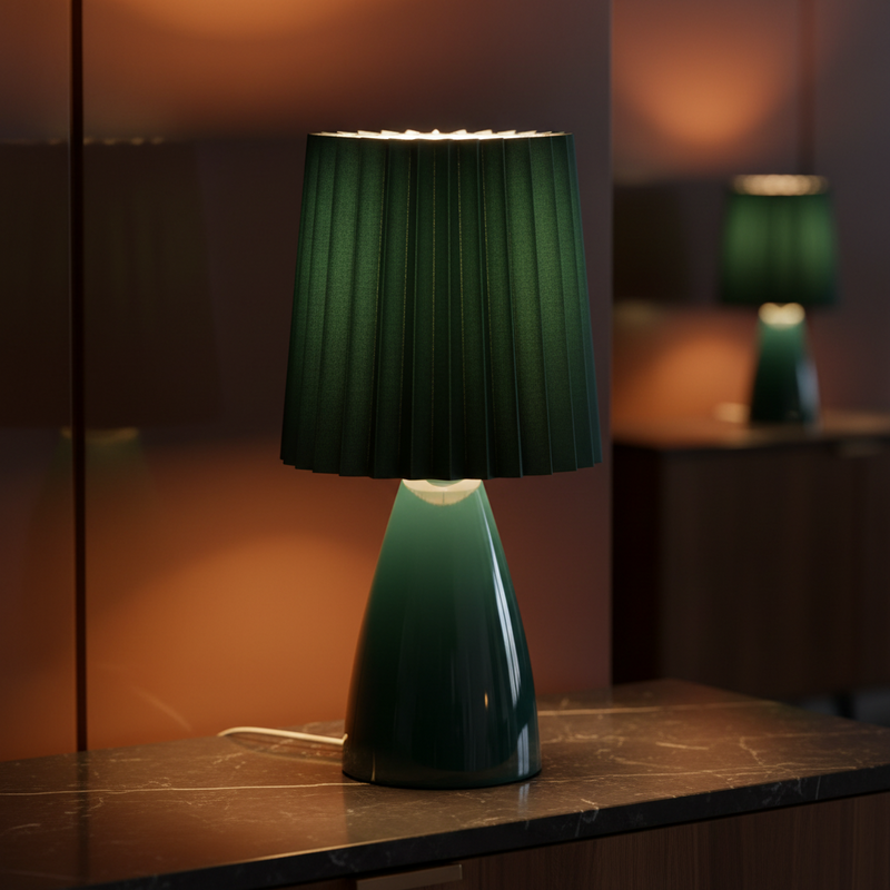 Hana Pleated Dimmable Glass Table Lamp