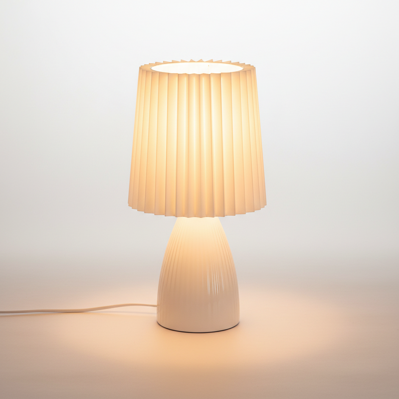 Hana Pleated Dimmable Glass Table Lamp