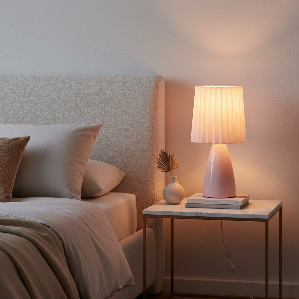Hana Pleated Dimmable Glass Table Lamp