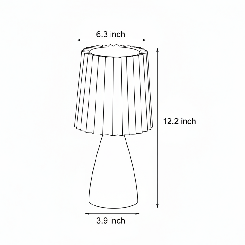 Hana Pleated Dimmable Glass Table Lamp