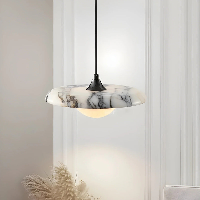 Zaevia Kaori Japandi Marble Pendant Light – Minimalist LED Bedside & Island Chandelier - Pendant Light | Zaevia