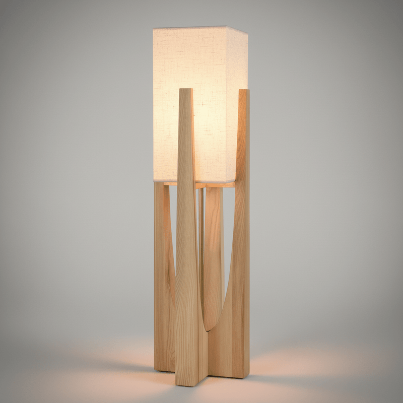 Zaevia Kenji Sculptural Wood Lamp - | Zaevia