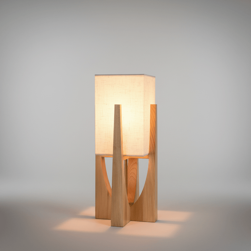 Zaevia Kenji Sculptural Wood Lamp - | Zaevia