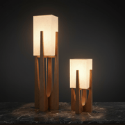 Zaevia Kenji Sculptural Wood Lamp - | Zaevia