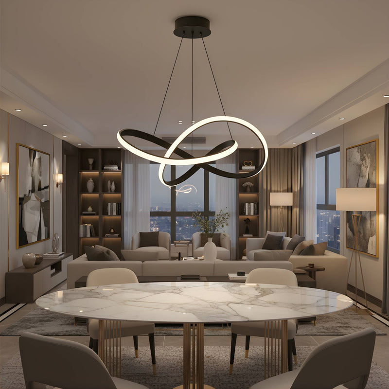 Zaevia Infinity Knot Pendant Light Integrated LED Dimmable Modern Sculptural Chandelier - | Zaevia