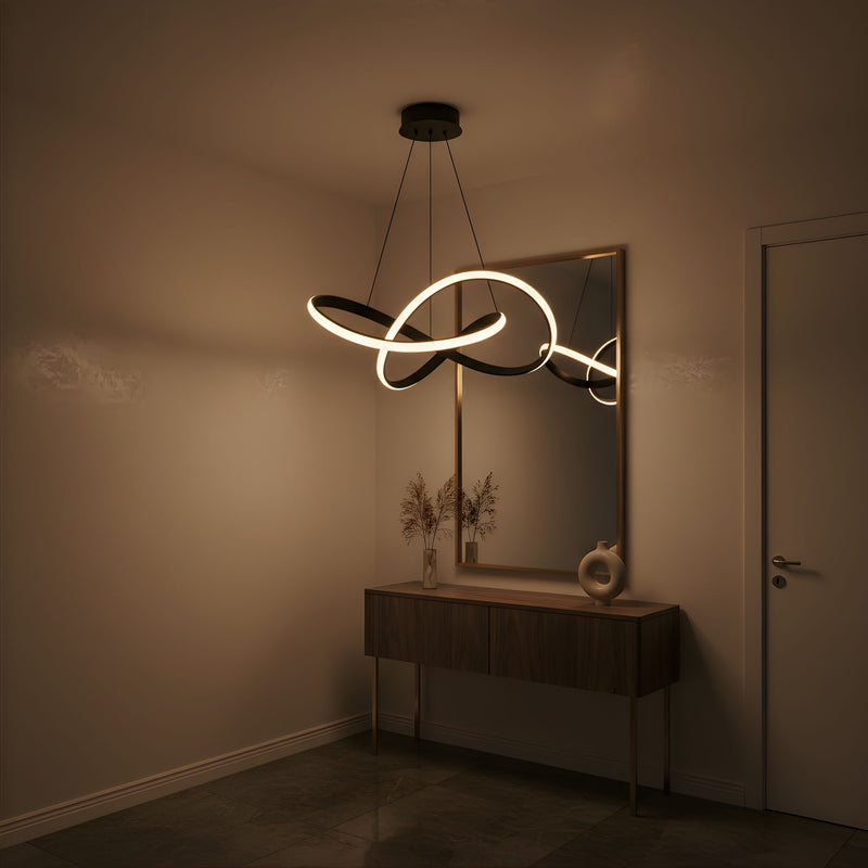 Zaevia Infinity Knot Pendant Light Integrated LED Dimmable Modern Sculptural Chandelier - | Zaevia
