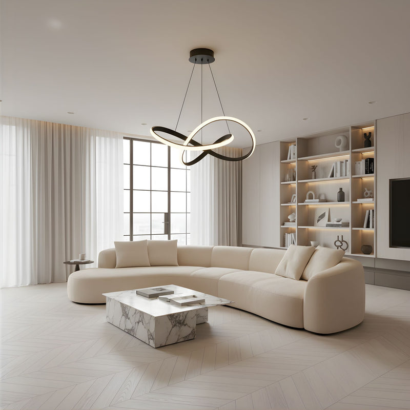 Zaevia Infinity Knot Pendant Light Integrated LED Dimmable Modern Sculptural Chandelier - | Zaevia