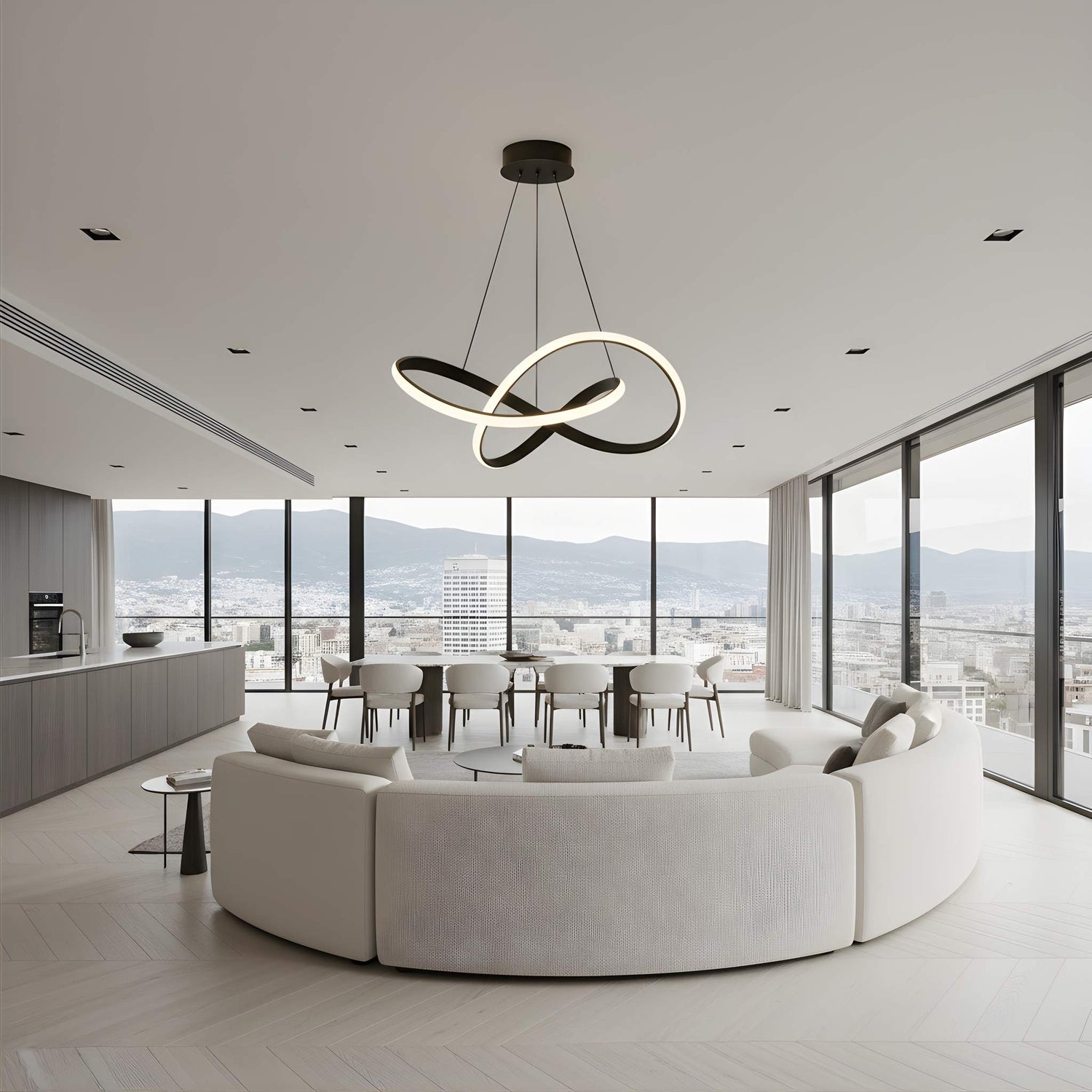 Zaevia Infinity Knot Pendant Light Integrated LED Dimmable Modern Sculptural Chandelier - | Zaevia