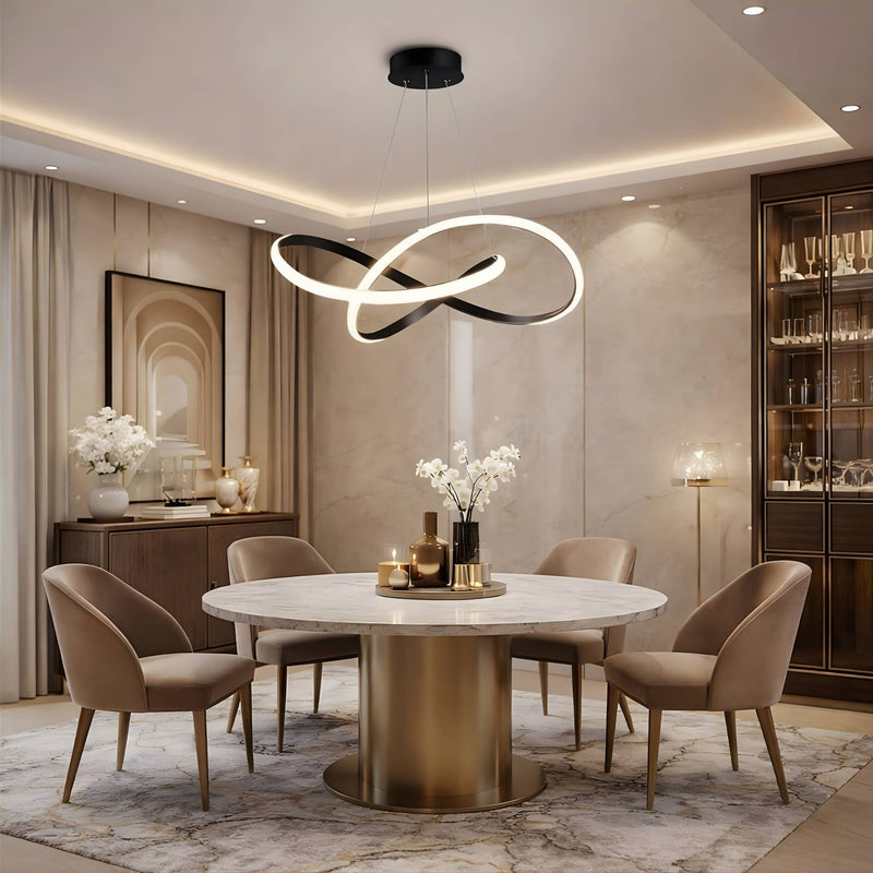 Zaevia Infinity Knot Pendant Light Integrated LED Dimmable Modern Sculptural Chandelier - | Zaevia