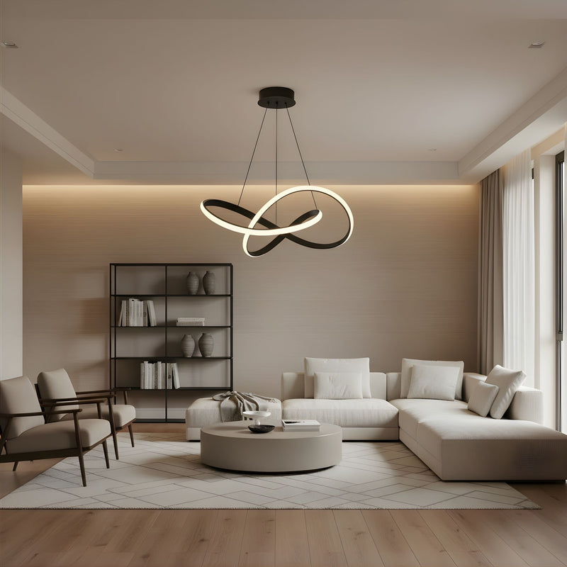 Zaevia Infinity Knot Pendant Light Integrated LED Dimmable Modern Sculptural Chandelier - | Zaevia