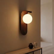 Zaevia Kora: Curved Wood Sconce - Wall Light | Zaevia