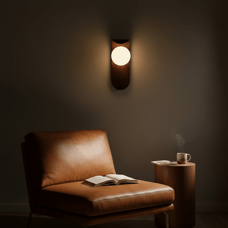 Zaevia Kora: Curved Wood Sconce - Wall Light | Zaevia