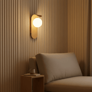 Zaevia Kora: Curved Wood Sconce - Wall Light | Zaevia
