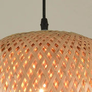 Zaevia Koru: Hand - Woven Bamboo Dome Pendant - | Zaevia