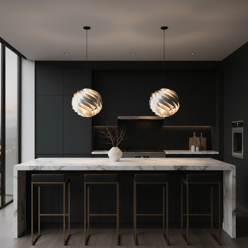 Zaevia Kura Modern Swirl Pendant Light - Lighting > Ceiling Lights > Pendant Lighting > Medium & Large Pendants | Zaevia