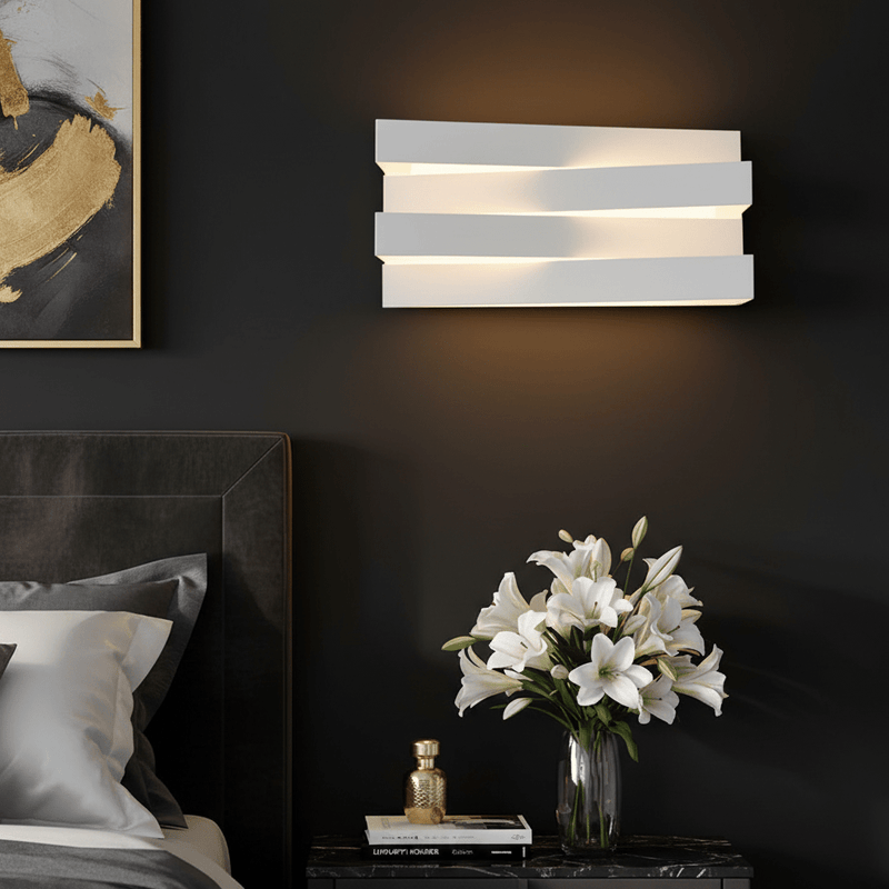 Linear Tiered LED Wall Sconce - Modern Geometric Accent Light - Lighting > Wall Lights > Wall Sconces > Diffused Light Wall Sconces | Zaevia