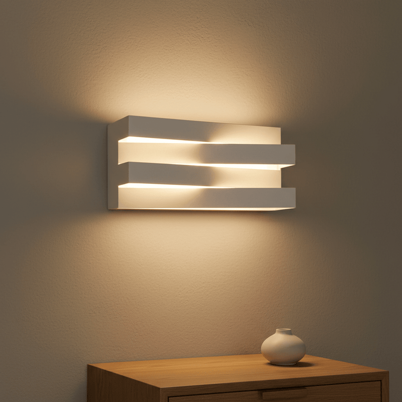 Linear Tiered LED Wall Sconce - Modern Geometric Accent Light - Lighting > Wall Lights > Wall Sconces > Diffused Light Wall Sconces | Zaevia