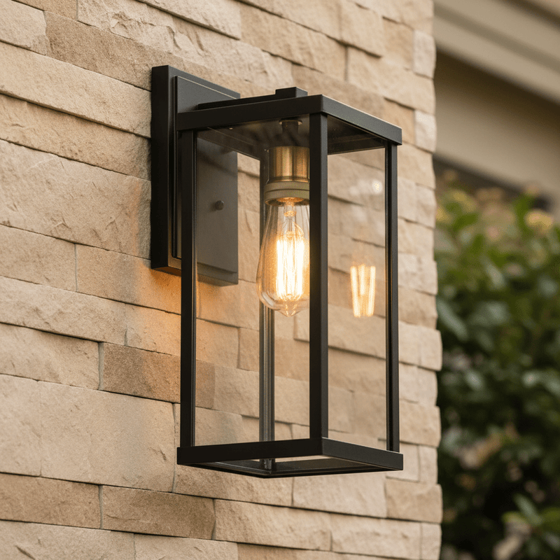 Zaevia Liora Modern Farmhouse Outdoor Wall Lantern - | Zaevia