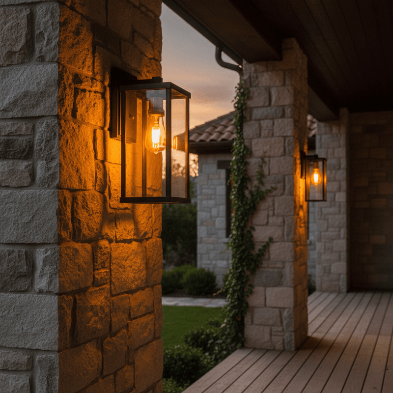 Zaevia Liora Modern Farmhouse Outdoor Wall Lantern - | Zaevia