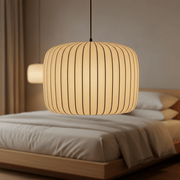 Zaevia Liora Japandi Ribbed Fabric Pendant Light - Pendant Light | Zaevia