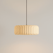 Zaevia Liora Japandi Ribbed Fabric Pendant Light - Pendant Light | Zaevia