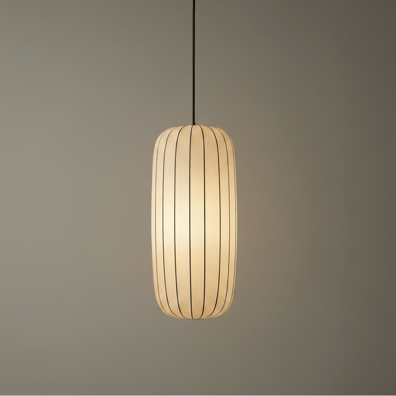 Zaevia Liora Japandi Ribbed Fabric Pendant Light - Pendant Light | Zaevia