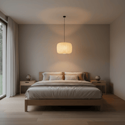 Zaevia Liora Japandi Ribbed Fabric Pendant Light - Pendant Light | Zaevia