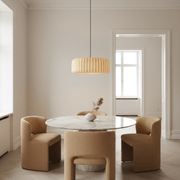 Zaevia Liora Japandi Ribbed Fabric Pendant Light - Pendant Light | Zaevia