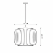 Zaevia Liora Japandi Ribbed Fabric Pendant Light - Pendant Light | Zaevia
