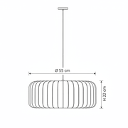 Zaevia Liora Japandi Ribbed Fabric Pendant Light - Pendant Light | Zaevia