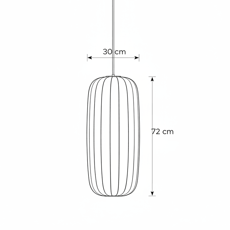 Zaevia Liora Japandi Ribbed Fabric Pendant Light - Pendant Light | Zaevia