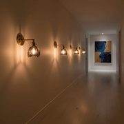 Zaevia Loras Ribbed Glass Flower Sconce: Brass Tulip Wall Lamp - Wall Light | Zaevia