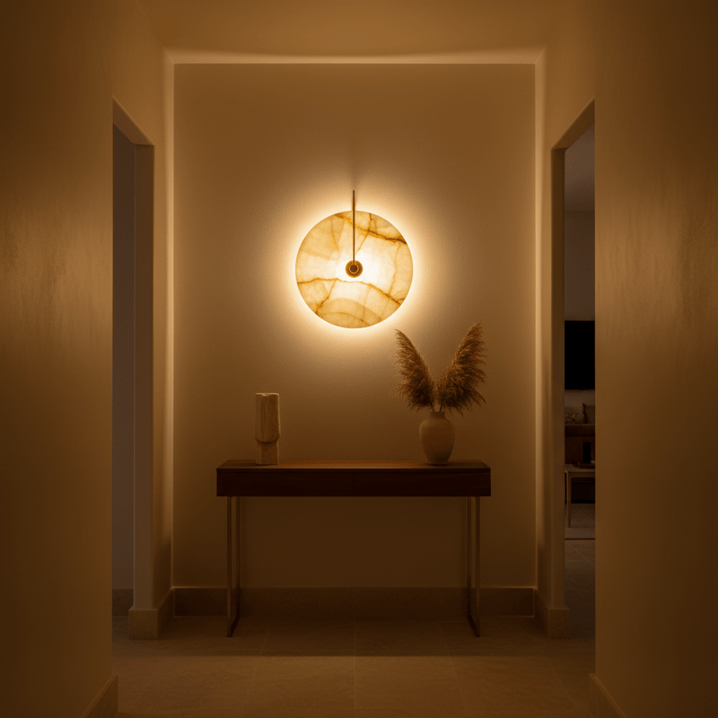Luna Alabaster Disc Wall Sconce - Wall Light | Zaevia