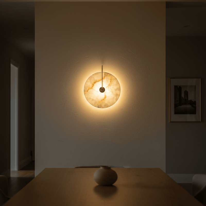 Luna Alabaster Disc Wall Sconce - Wall Light | Zaevia