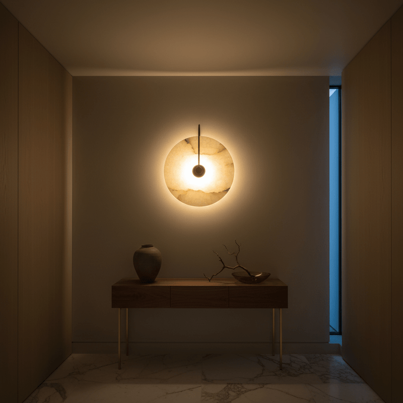 Luna Alabaster Disc Wall Sconce - Wall Light | Zaevia
