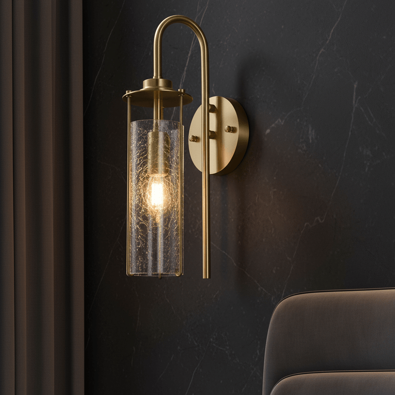Lyra Arch Crackled Glass Wall Sconce - Lighting > Wall Lights > Wall Sconces > Diffused Light Wall Sconces | Zaevia