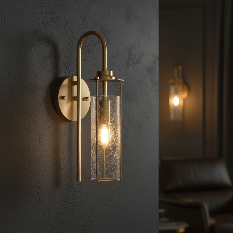 Lyra Arch Crackled Glass Wall Sconce - Lighting > Wall Lights > Wall Sconces > Diffused Light Wall Sconces | Zaevia