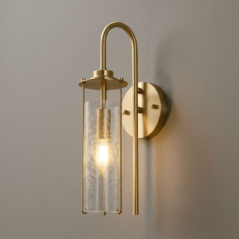 Lyra Arch Crackled Glass Wall Sconce - Lighting > Wall Lights > Wall Sconces > Diffused Light Wall Sconces | Zaevia