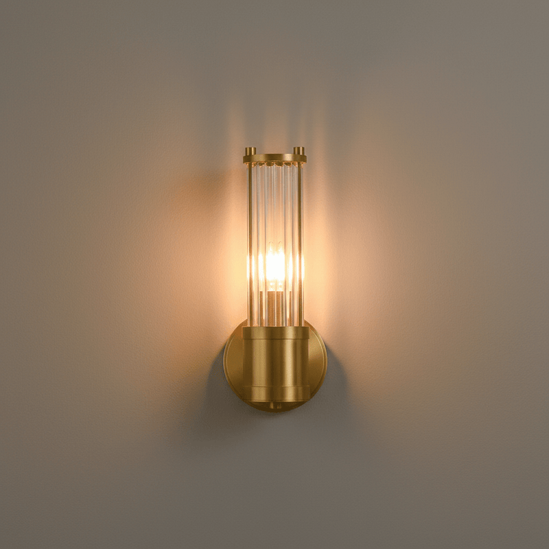 Zaevia Lyra Modern Fluted Glass Wall Sconce - Lighting > Wall Lights > Wall Sconces > Up & Down Wall Sconces | Zaevia