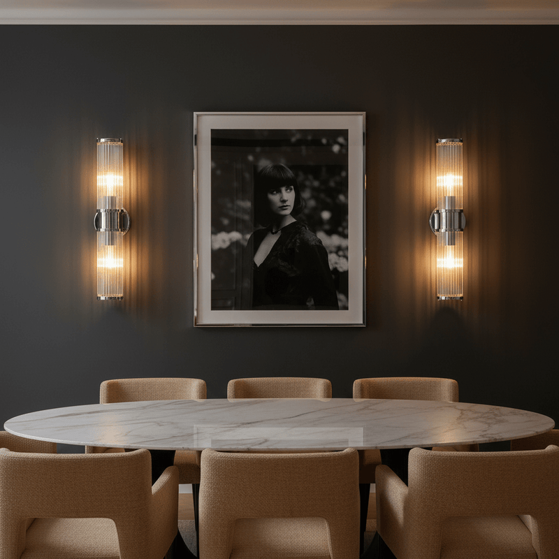 Zaevia Lyra Modern Fluted Glass Wall Sconce - Lighting > Wall Lights > Wall Sconces > Up & Down Wall Sconces | Zaevia