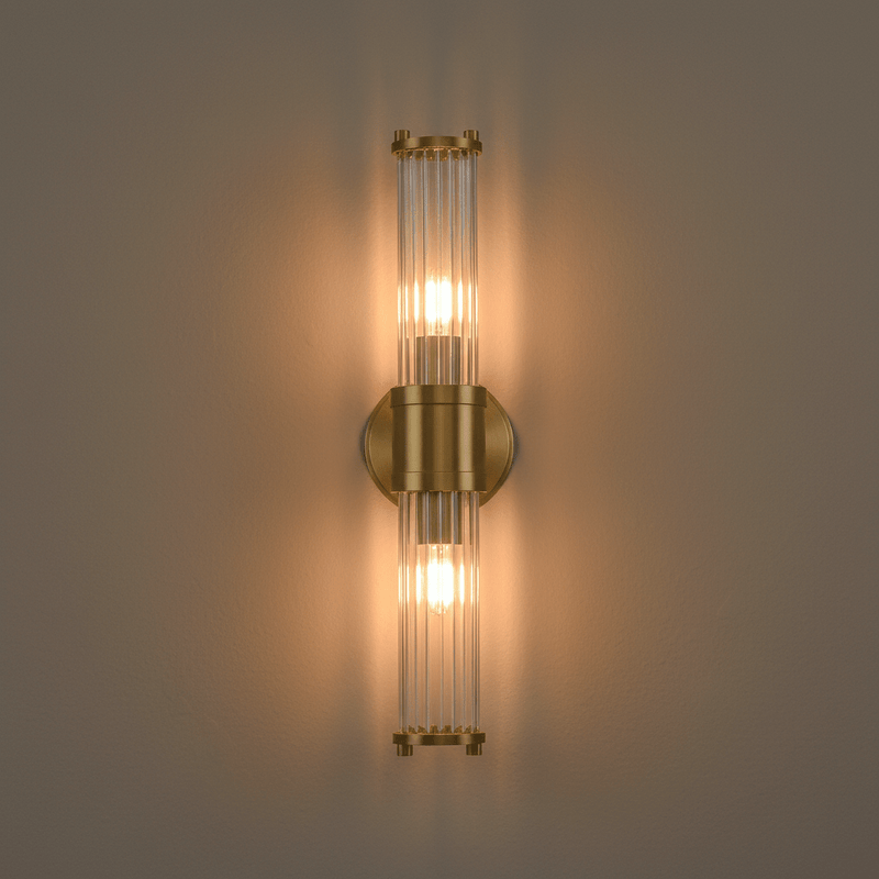 Zaevia Lyra Modern Fluted Glass Wall Sconce - Lighting > Wall Lights > Wall Sconces > Up & Down Wall Sconces | Zaevia