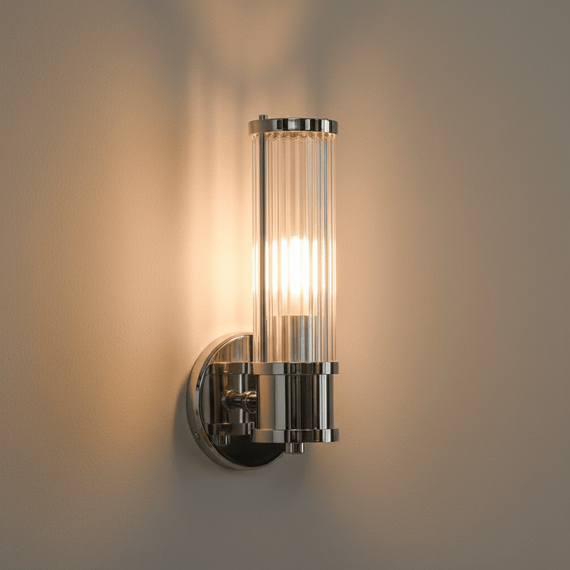 Zaevia Lyra Modern Fluted Glass Wall Sconce - Lighting > Wall Lights > Wall Sconces > Up & Down Wall Sconces | Zaevia