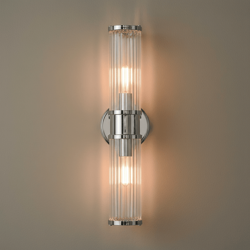 Zaevia Lyra Modern Fluted Glass Wall Sconce - Lighting > Wall Lights > Wall Sconces > Up & Down Wall Sconces | Zaevia
