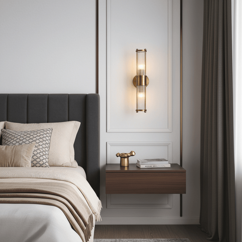 Zaevia Lyra Modern Fluted Glass Wall Sconce - Lighting > Wall Lights > Wall Sconces > Up & Down Wall Sconces | Zaevia